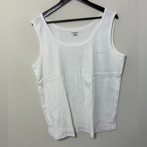 St. John’s Bay Women’s White Ribbed Tank Top